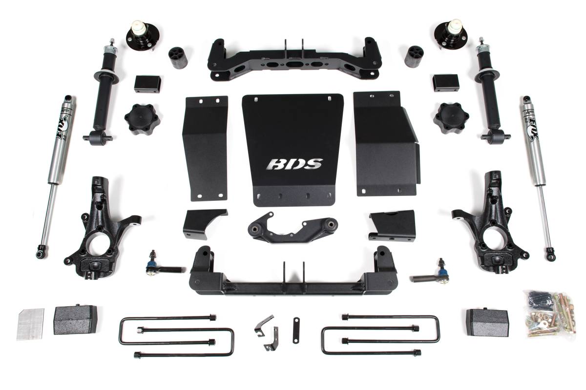 Image of BDS 4" Lift Kit & NX2 Shocks For 14-18 Chevy/GMC 1500 With Aluminum & Stamped Steel Control Arms