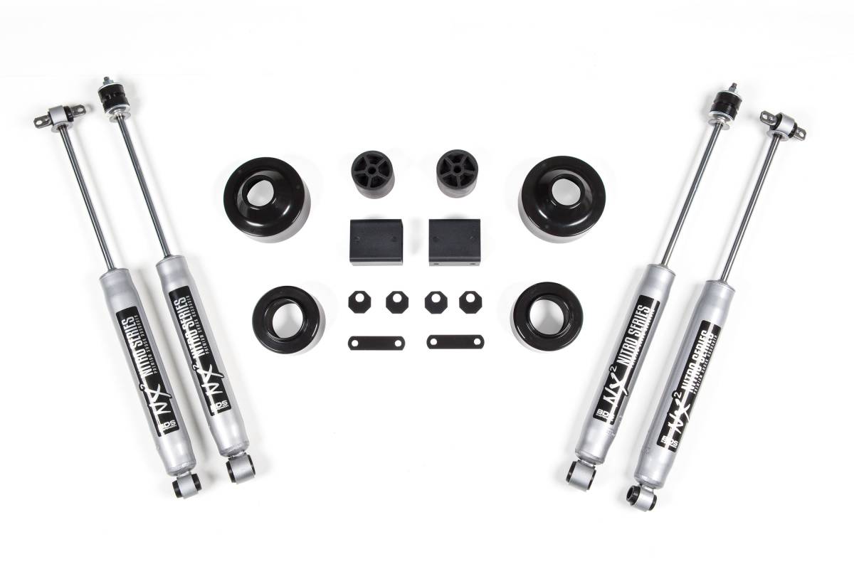 Image of BDS 2" Coil Spacer Kit With NX2 Shocks For 07-18 Jeep Wrangler JK 2 & 4 Door 4WD - Standard Or Rubicon