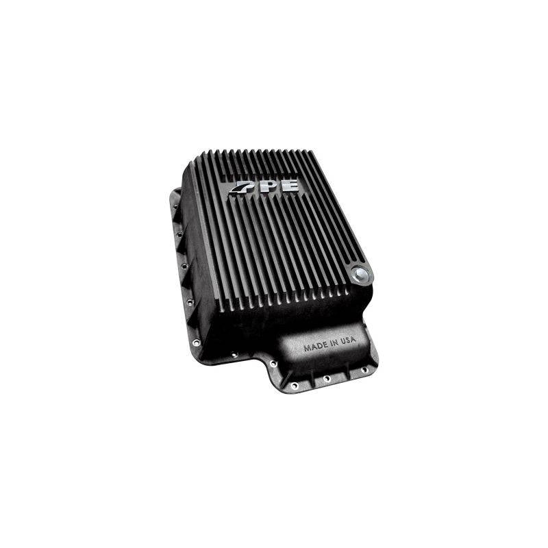 Image of PPE Heavy Duty Deep Aluminum Transmission Pan - Black For 03-07 6.0 Powerstroke 5R110
