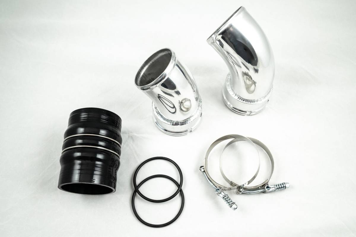 Image of Rudy's Polished Aluminum Cold Side Intercooler Pipe & Boot Kit For 06-10 6.6 Duramax