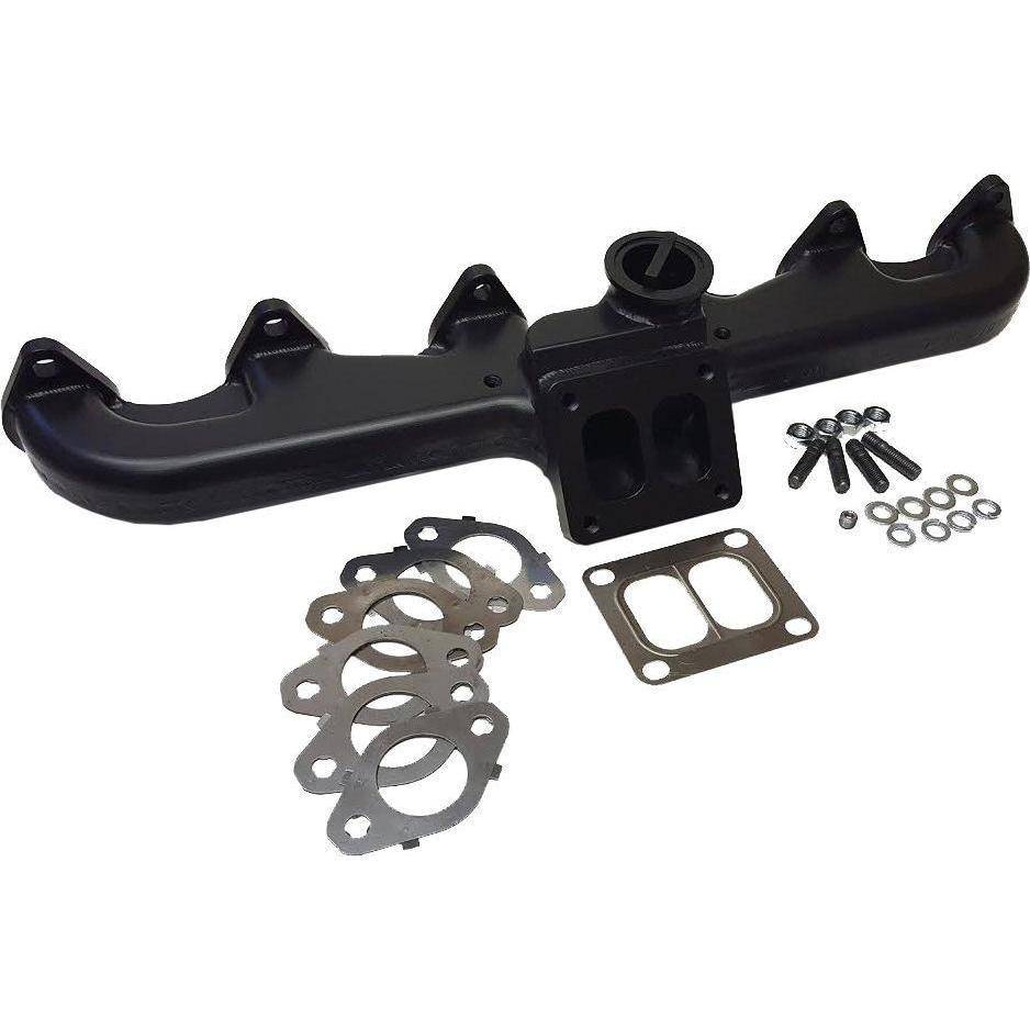 Image of Steed Speed T3 Twin Turbo Flange Manifold With Inverted Wastegate For 94-98 5.9L Cummins