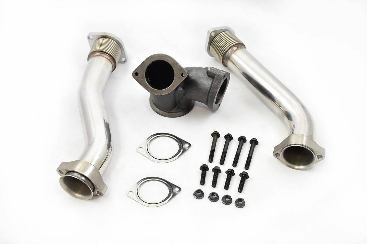 Image of Rudy's Polished Replacement Turbocharger Up Pipe Kit For 99.5-03 7.3 Powerstroke