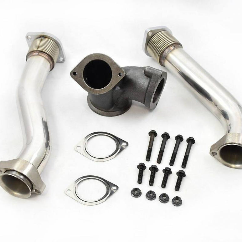 Image of Rudy's Polished Replacement Turbocharger Up Pipe Kit For 99.5-03 7.3 Powerstroke