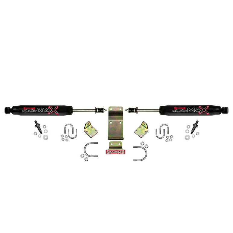 Image of Skyjacker High Clearance Black MAXX Dual Steering Stabilizer Kit For 2018 Jeep Wrangler JL