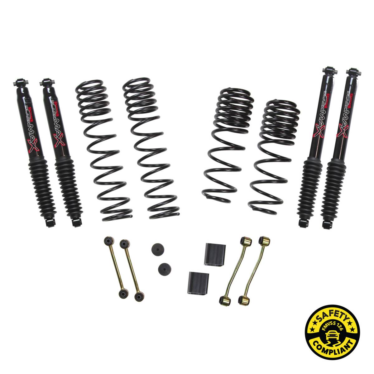 Image of SkyJacker 2-2.5" Dual Rate Long Travel Lift Kit With Black MAX Shocks For 18-20 Jeep Wrangler 2 Door Rubicon