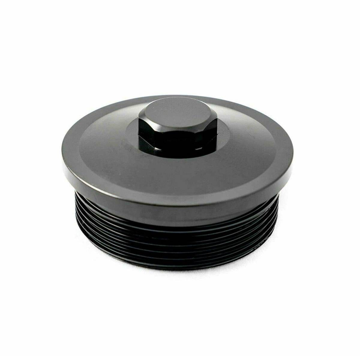 Image of Rudy's Black Billet Fuel Filter Cap Top Engine For 2003-2007 Ford 6.0L Diesel