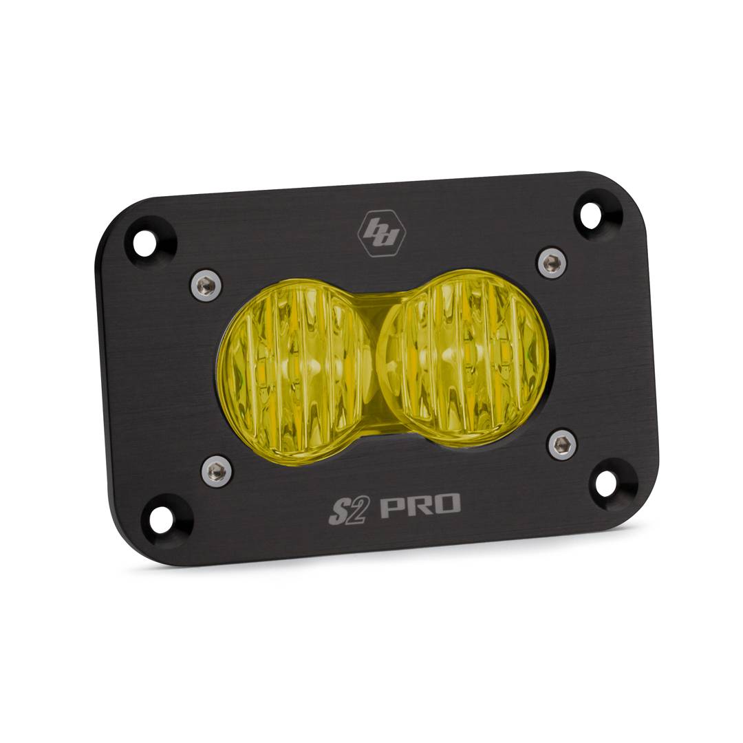 Image of Baja Designs Black S2 Pro Flush Mount LED Wide Cornering Amber Light