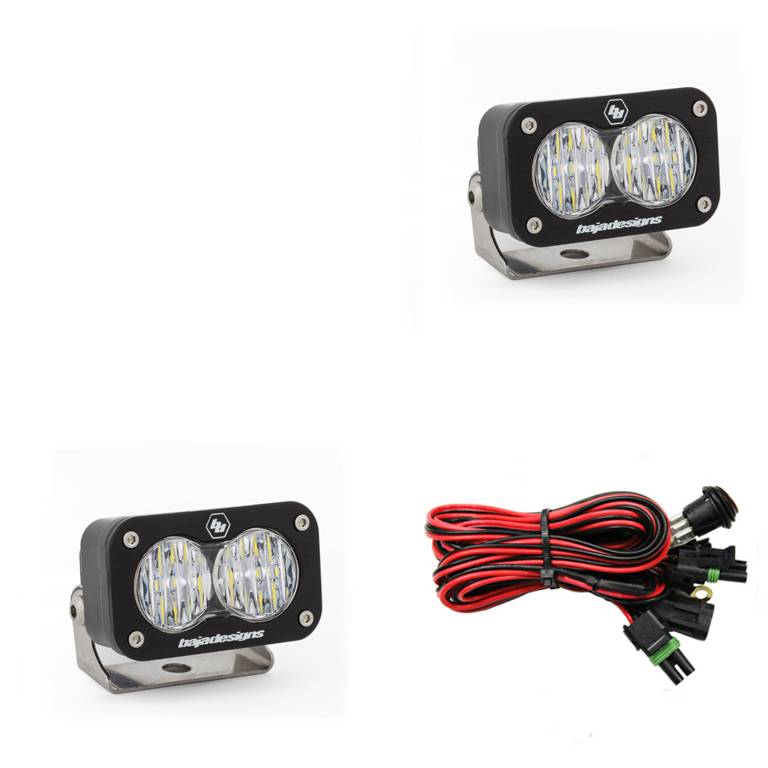 Image of Baja Designs Black S2 Sport LED Wide Cornering Beam Lights - Pair
