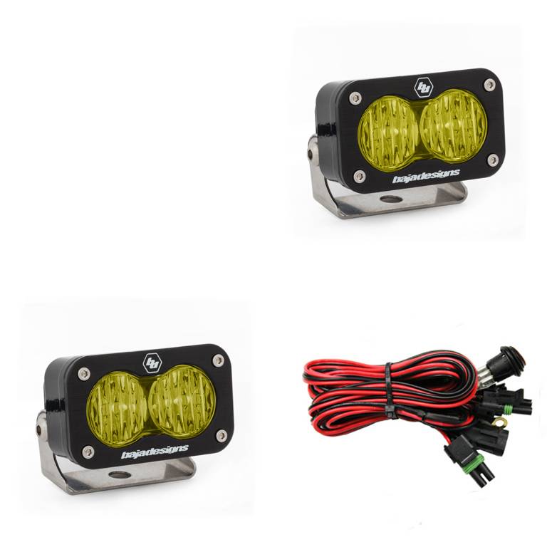 Image of Baja Designs S2 Pro LED Amber Lens Wide Cornering Pattern Light - Pair