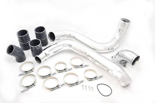 Image of Rudy's Polished Intercooler Pipe & Boot Kit With High Flow Intake Elbow For 05-07 6.0L Powerstroke