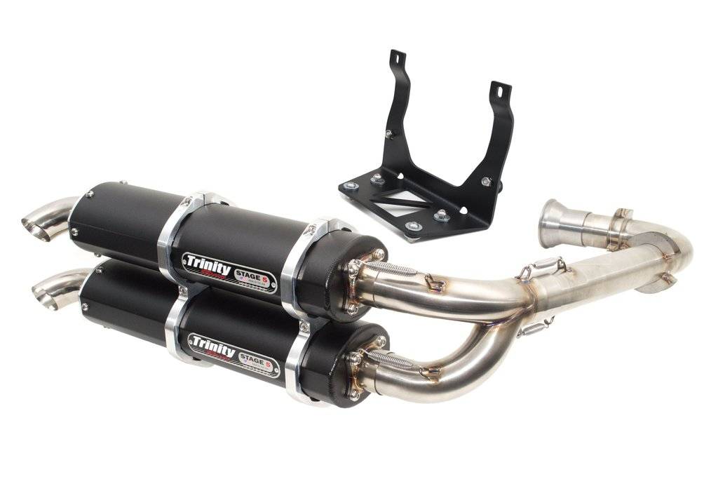 Image of Trinity Racing Full Black Dual Exhaust For 17-20 Can-Am Maverick X3