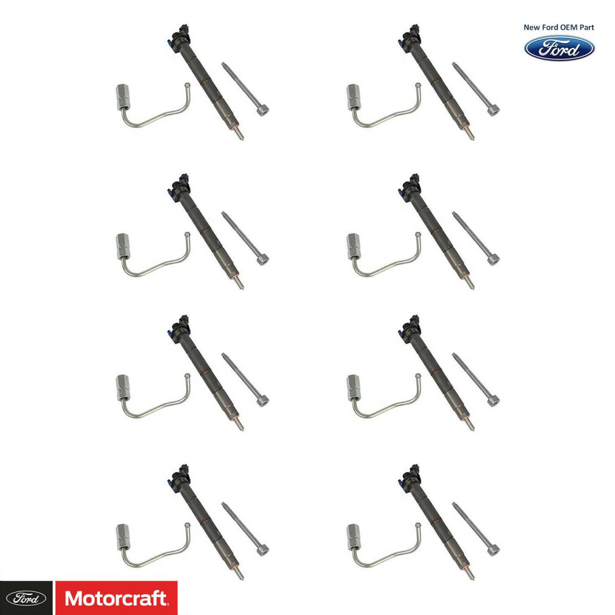 Set of 8 OEM Motorcraft Fuel Injectors For 1119 6.7 Powerstroke Rudy