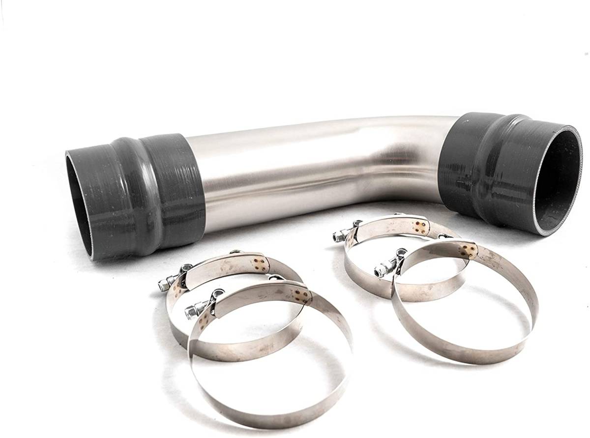 Image of Rudy's 4" Stainless Steel Intake Resonator Pipe For 17-19 Chevy/GMC 6.6L Duramax