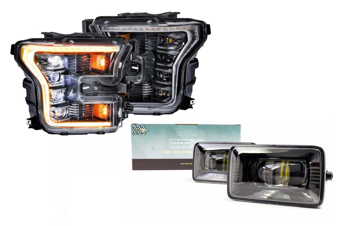 Image of Morimoto XB LED Plug & Play Headlight Assemblies (Amber DRL) w/ Fog Lights For 17-19 F-150 Raptor / 15-17 F-150