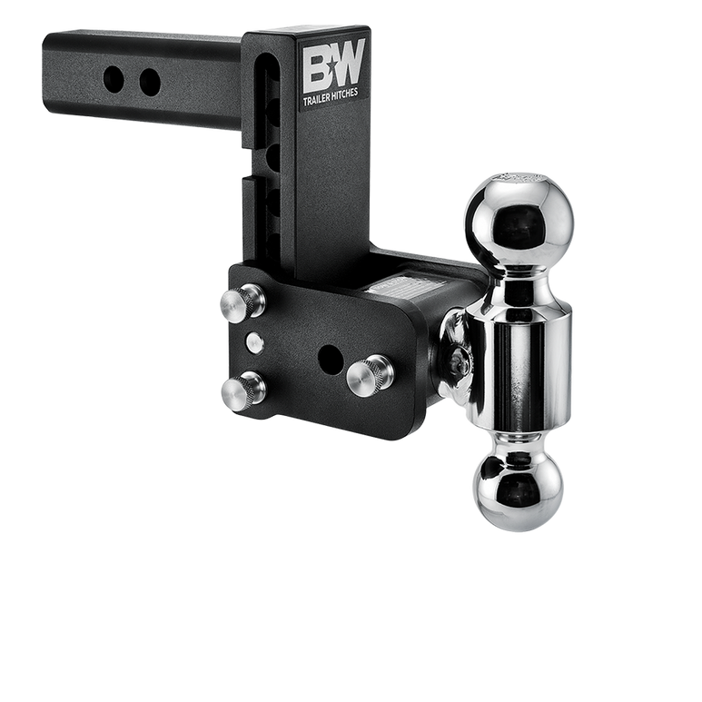 Image of B&W 10,000LBS Black Tow & Stow 2 Ball Trailer Hitch With 5" Drop - 2" Receiver