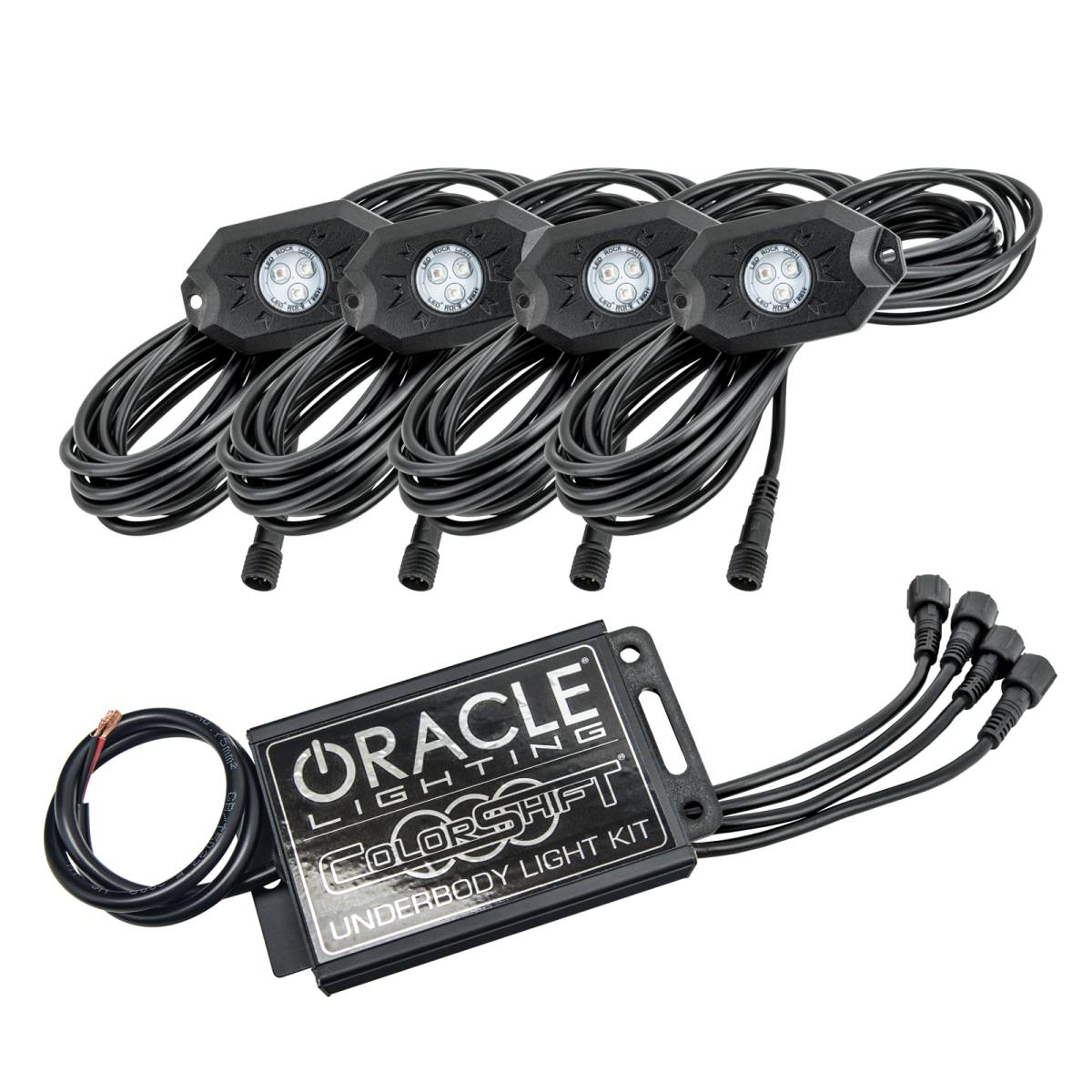 Image of Oracle Lighting ColorSHIFT LED Bluetooth Underbody Four Piece Wheel Well Rock Light Kit