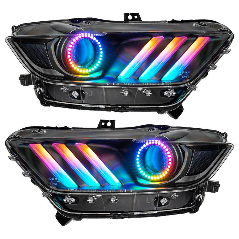 Image of Oracle Lighting ColorSHIFT Black Edition Headlights For 15-17 Ford Mustang