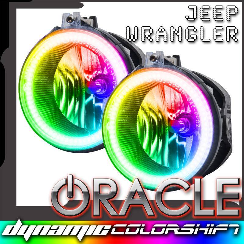 Image of Oracle Dynamic ColorSHIFT Fog Light Assemblies For 07-09 Jeep Wrangler JK