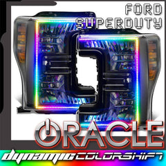 Image of Oracle Dynamic ColorSHIFT Pre-Assembled Headlights Black For 17-19 Ford Super Duty