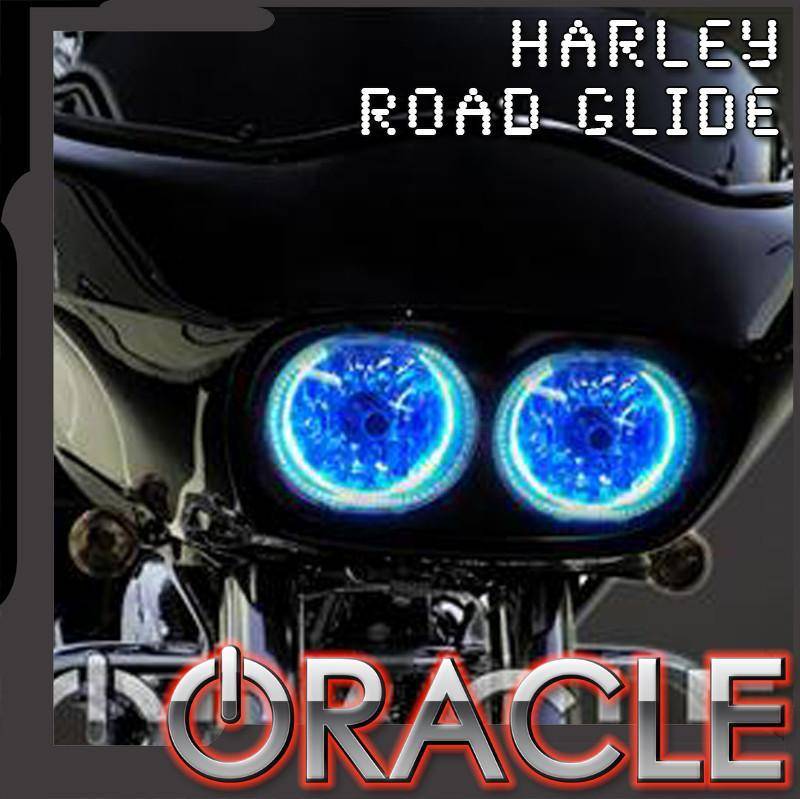 Image of Oracle Lighting Headlight Red SMD Halo Kit For 99-15 Harley Davidson Road Glide