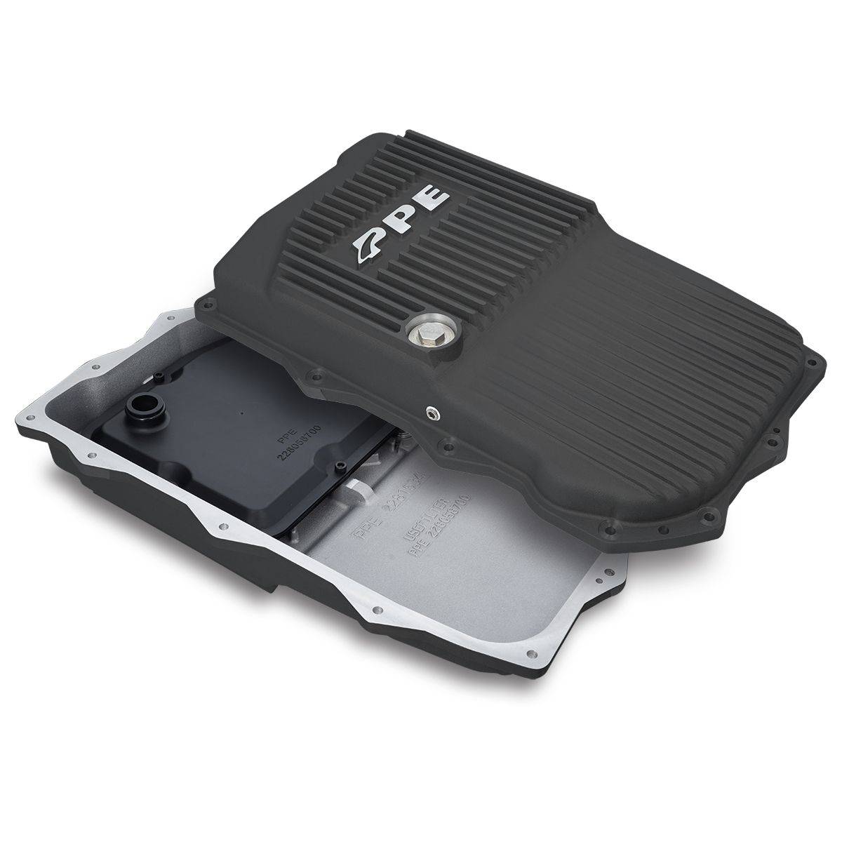 Image of PPE Heavy-Duty Cast Aluminum Shallow 850RE Transmission Pan - Black For 18-20 Jeep Wrangler JL / Jeep Gladiator JT