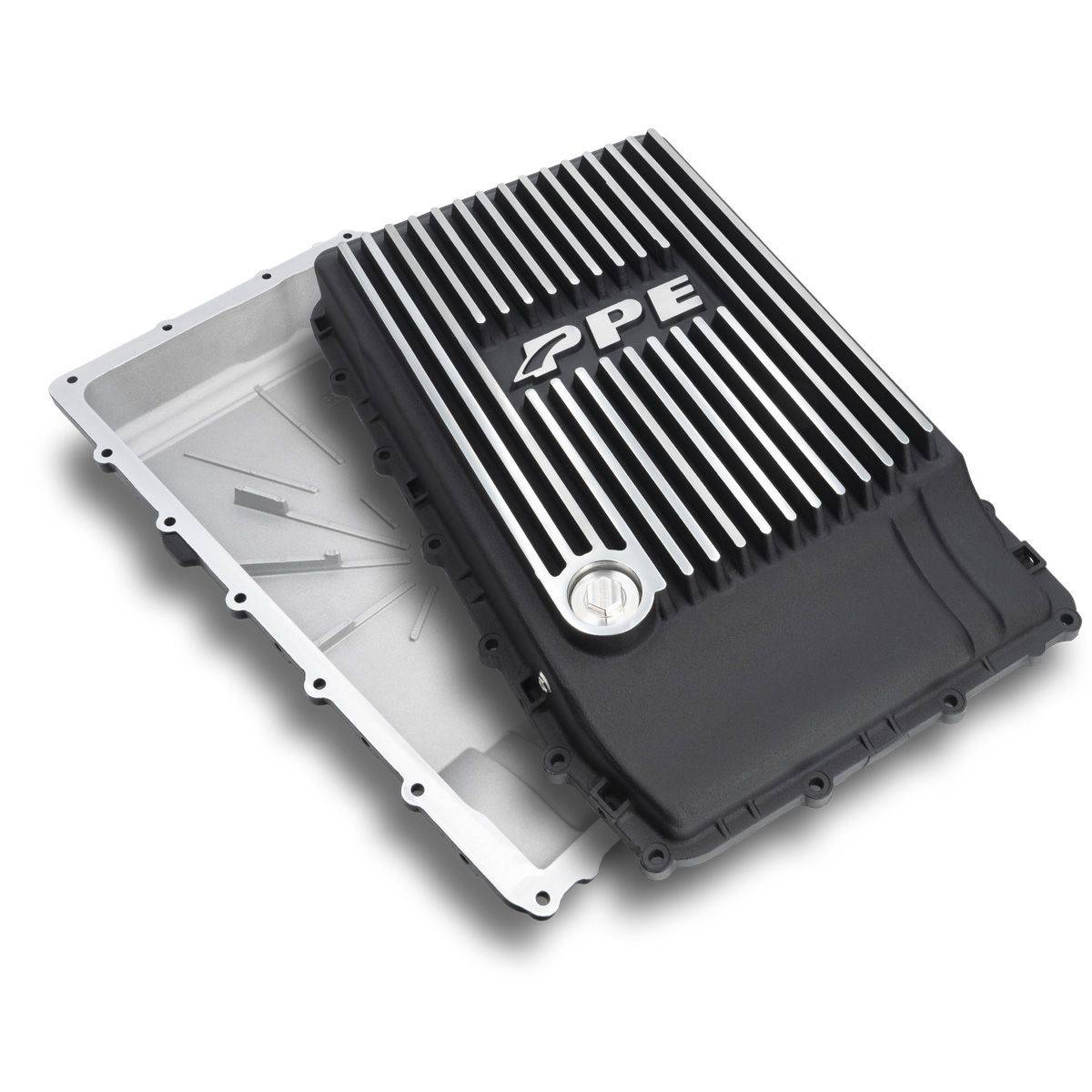Image of PPE Heavy-Duty Cast Aluminum 10R80 Transmission Pan (Brushed) For 17+ F-150/19+ Ranger/18+ Mustang