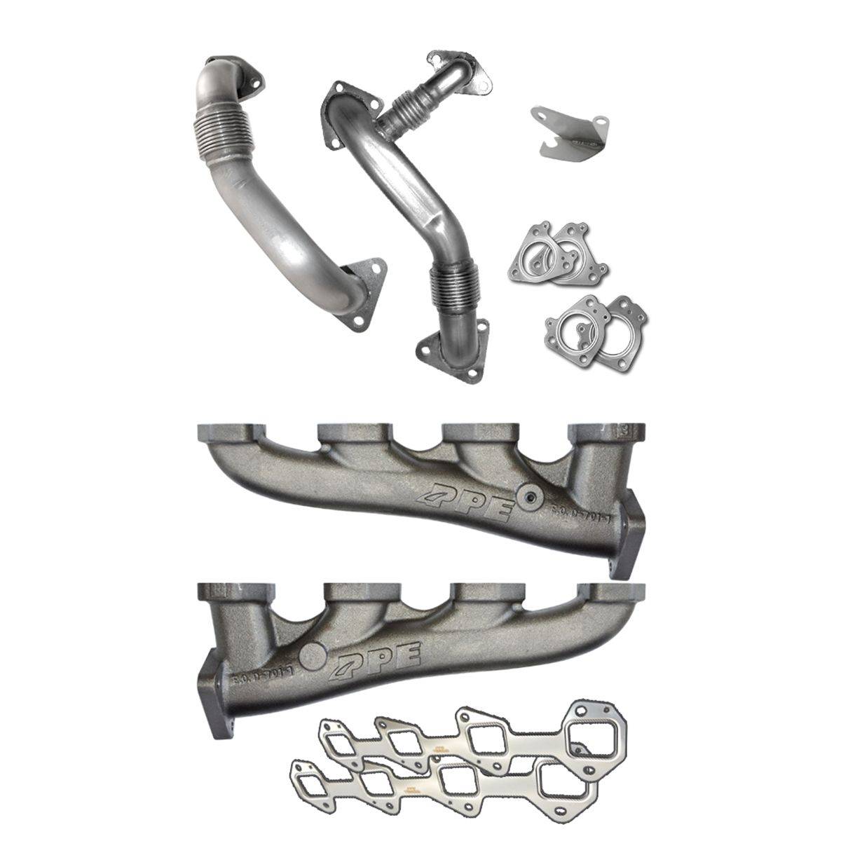 Image of PPE High Flow Exhaust Manifolds & Up Pipes For 02-04 LB7 Duramax (CA Emissions)