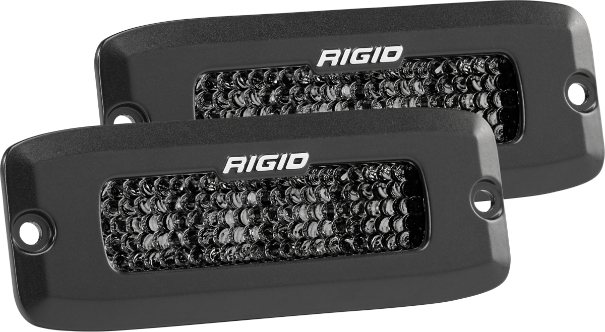 Image of Rigid Industries Spot Diffused Midnight Flush Mount Pair SR-Q Pro 925513BLK