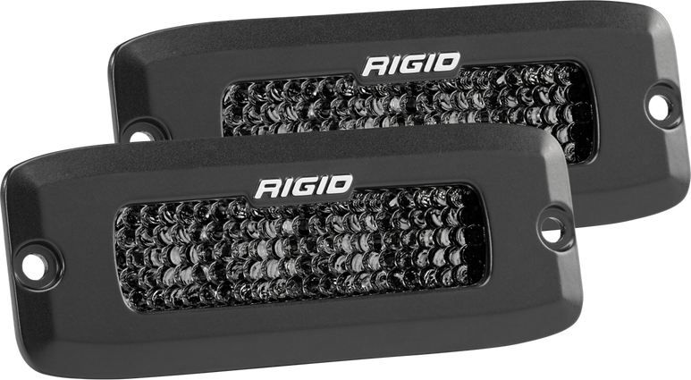 Image of Rigid Industries Spot Diffused Midnight Flush Mount Pair SR-Q Pro 925513BLK