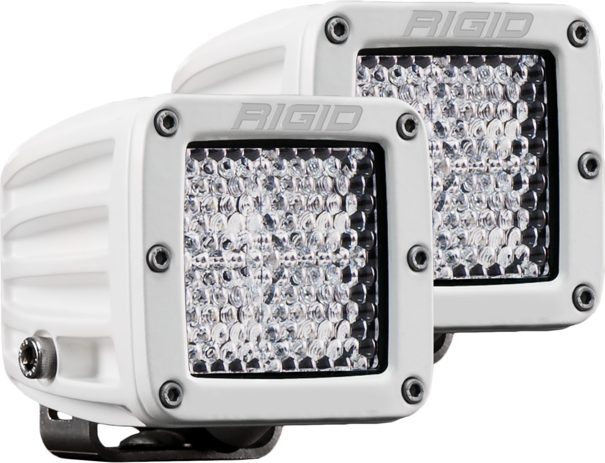 Image of Rigid Industries Hybrid Diffused Surface Mount White Housing Pair D-Series Pro 602513