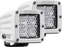 Image of Rigid Industries Hybrid Diffused Surface Mount White Housing Pair D-Series Pro 602513