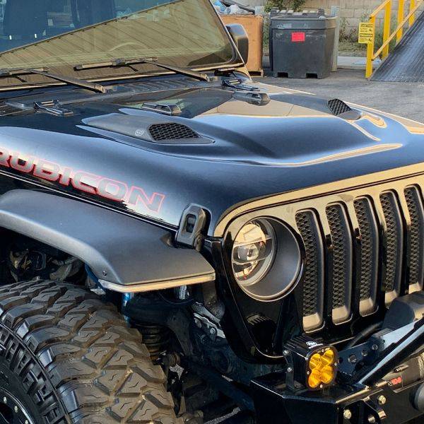 Image of S&B Jeep Air Hood Scoops for 18-20 Wrangler JL Rubicon 2.0L, 3.6L, 2020 Jeep Gladiator 3.6L Scoops Only Kit AS-1015