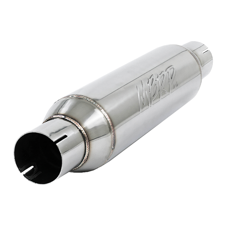Image of MBRP Exhaust Resonator 2.5 Inch Inlet/Outlet 16 Inch Body 20 Inch Overall T304 Stainless Steel R1012