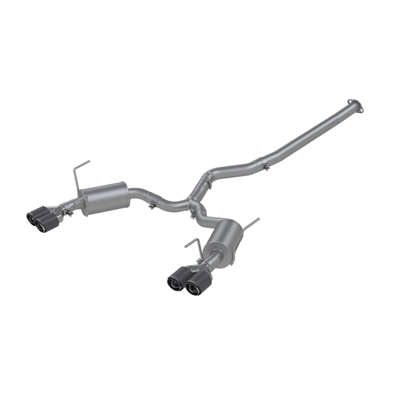Image of MBRP Pro Series Subaru 3 Inch Cat Back Exhaust System Dual Split Rear-Quad Carbon Fiber Tips For 11-14 Subaru Impreza WRX S48003CF