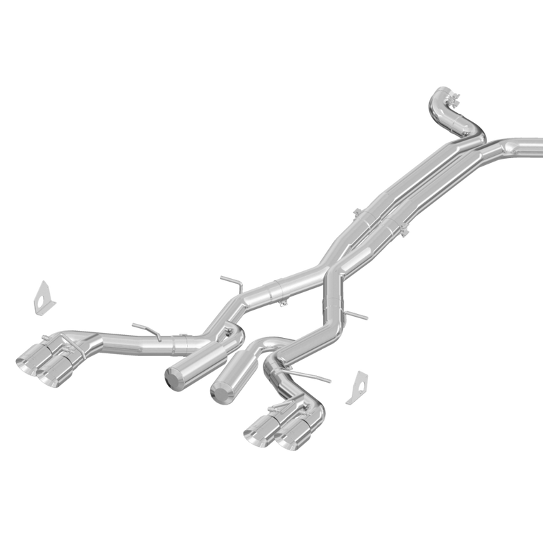 Image of MBRP 3 Inch Dual Cat Back Exhaust System Quad Tips T409 Stainless Steel Race Version For 16-20 Chevrolet Camaro, V8 6.2L 6 Speed Coupe Only 17-20 Chevrolet Camaro ZL1- Coupe Only S7033409