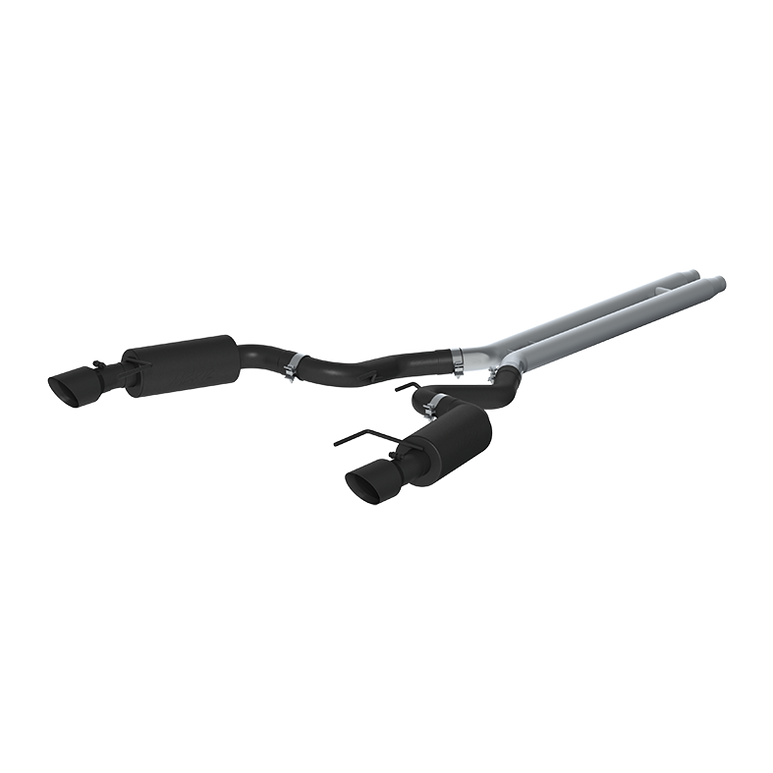 Image of MBRP 3 Inch Cat Back Exhaust System For 15-17 Ford Mustang GT 5.0 Convertible Dual Split Rear Street Version 4.5 Inch Tips Black S7239BLK