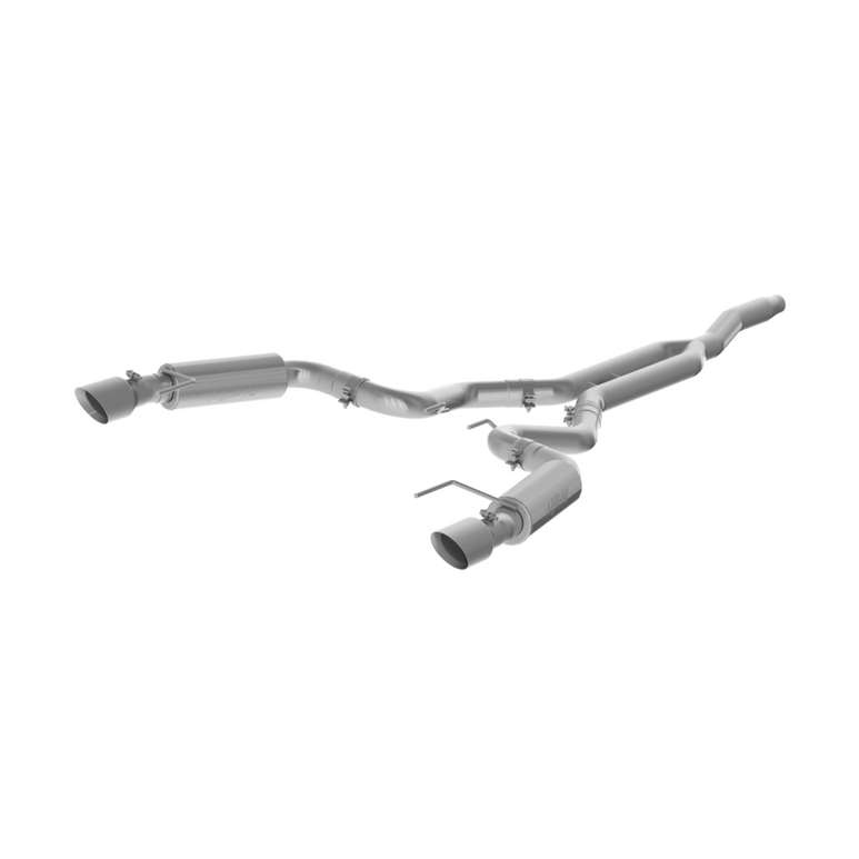 Image of MBRP 3 Inch Cat Back Exhaust System Dual Split Rear For 15-20 Ford Mustang 2.3 EcoBoost Race Version 4.5 Inch Tips Aluminized Steel S7275AL
