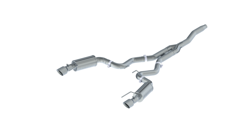 Image of MBRP 3 Inch Cat Back Exhaust System For 15-18 Ford Mustang 2.3 EcoBoost No Convertible Dual Split Rear Street Version 4.5 Inch Tips T409 Stainless Steel S7274409