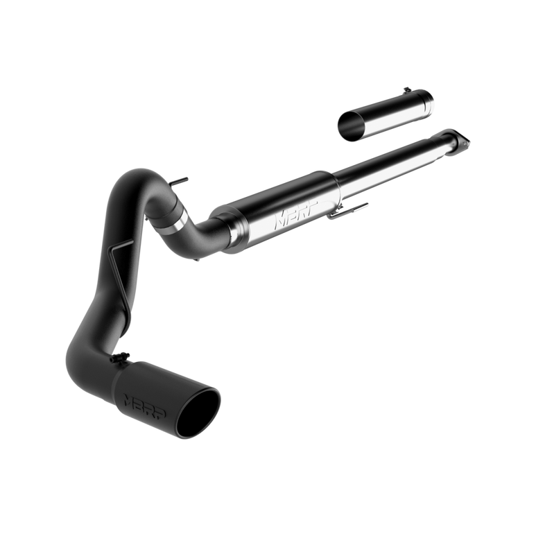 Image of MBRP 4 Inch Cat Back Exhaust System For 15-20 Ford F-150 2.7L/3.5L EcoBoost Single Black Finish S5259BLK