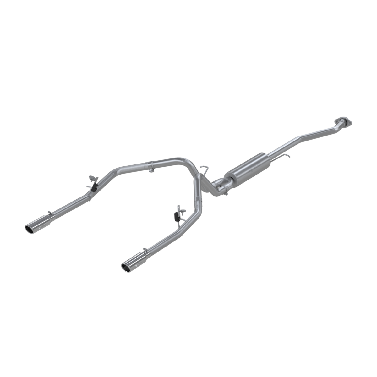Image of MBRP Cat Back Exhaust System Dual Split Rear T409 Stainless Steel For 03-07 Silverado/Sierra 1500 Ext/Crew Cab Short Bed S5016409