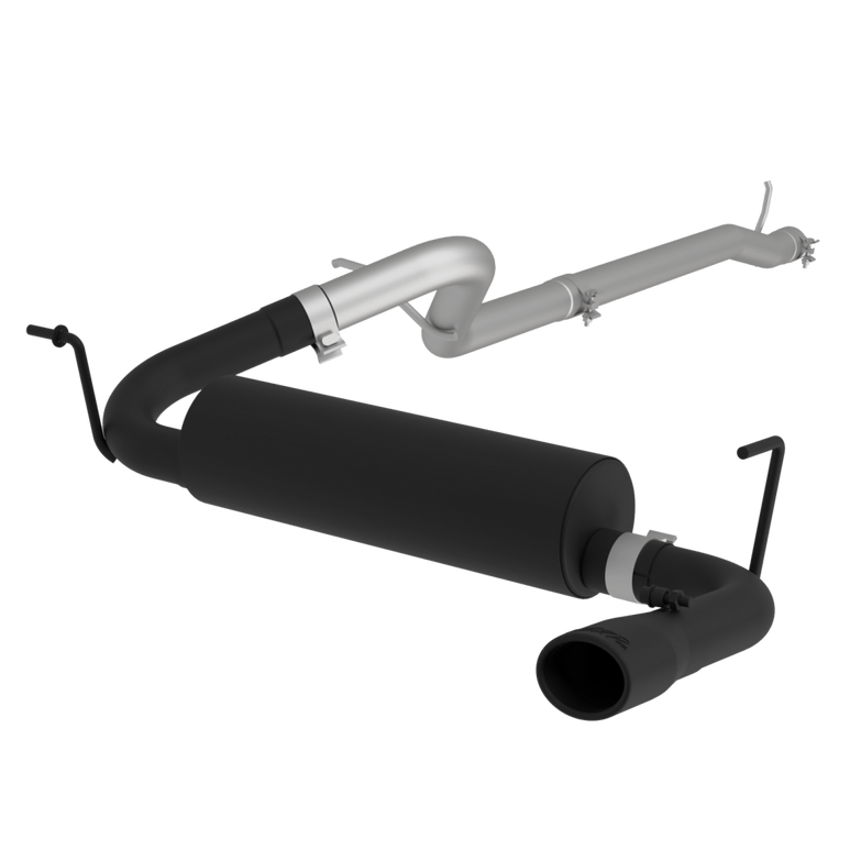 Image of MBRP Cat Back Exhaust System Single Rear Exit Black For 12-18 Jeep Wrangler/Rubicon JK 3.6L 2/4 Door S5526BLK