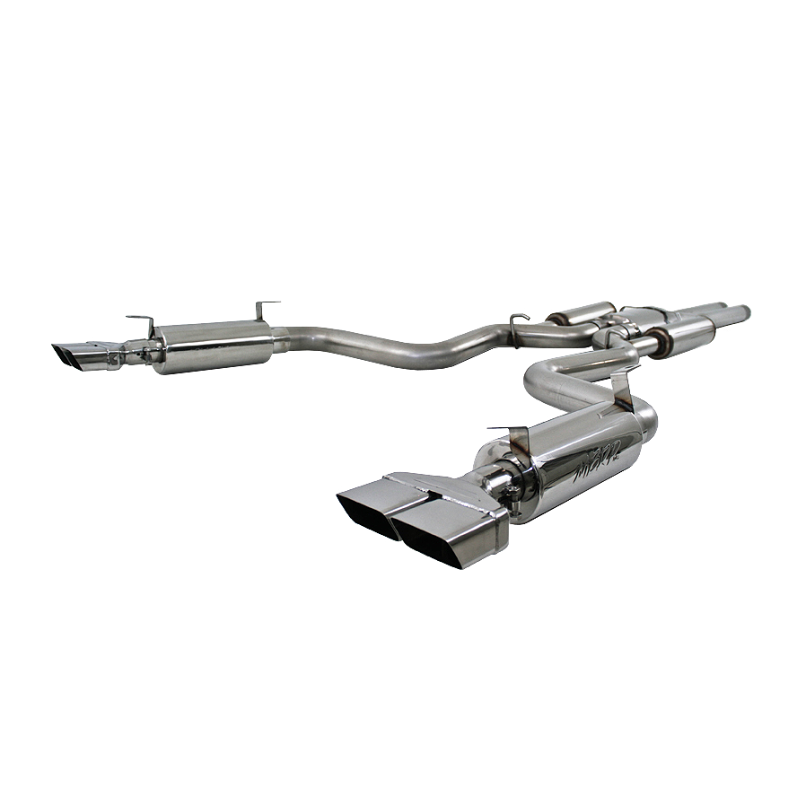 Image of MBRP Cat Back Exhaust System Dual Split Rear T304 Stainless Steel Street Version For 08-14 Dodge Challenger SRT8, 6.1L Hemi S7110304