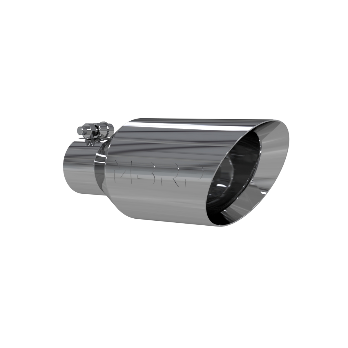 Image of MBRP Exhaust Tip 4 1/2 Inch O.D. Dual Wall Angle Rolled End 2.5 Inch Inlet 11 Inch Length T304 Stainless Steel T5161