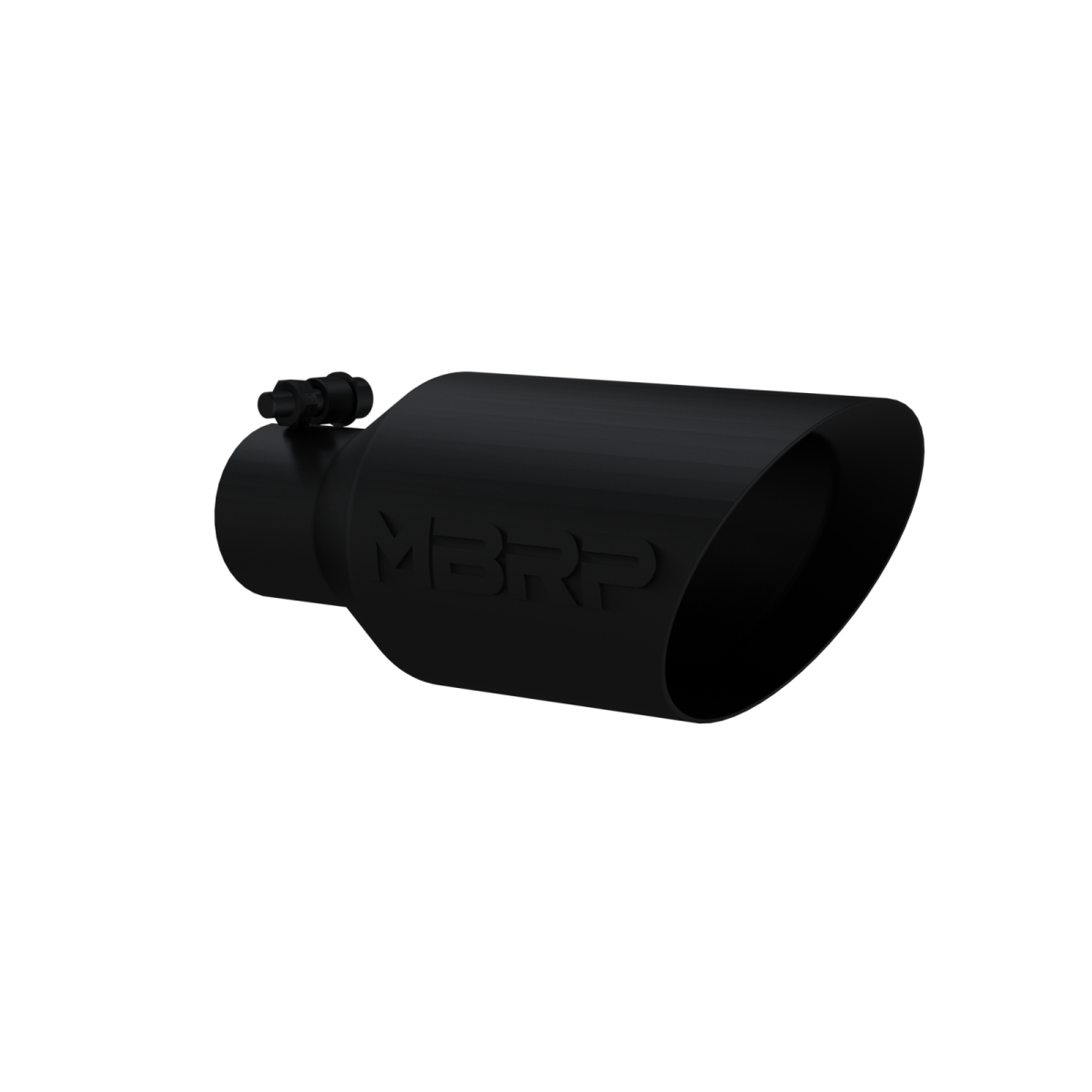 Image of MBRP Exhaust Tip 4 1/2 Inch O.D. Dual Wall Angle Rolled End 2.5 Inch Inlet 11 Inch Length Black Coated T5161BLK