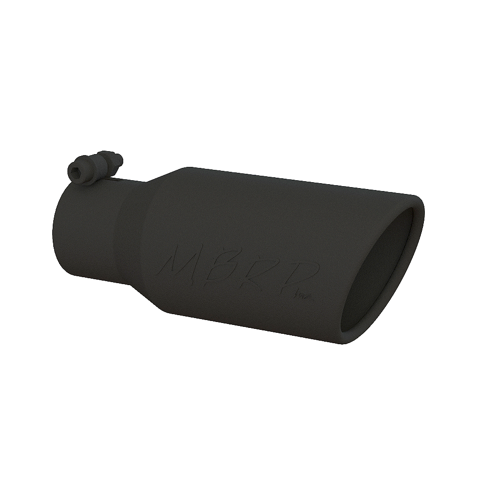 Image of MBRP Exhaust Tip 4 Inch O.D. Angled Rolled End 2 3/4 Inch Inlet 10 Inch Length Black Coated T5157BLK