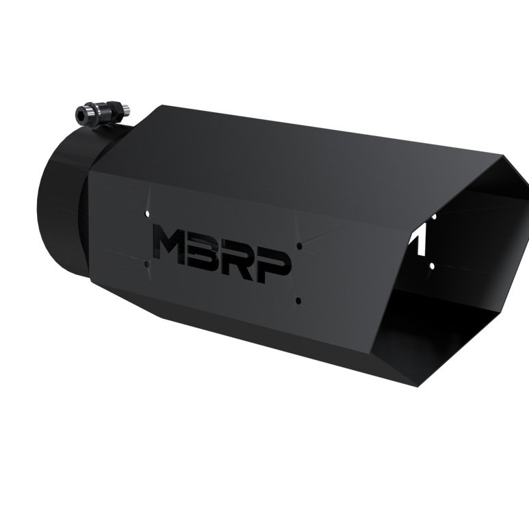 Image of MBRP Universal 4 Inch Hexagon Shaped 16 Inch Assembled MBRP Black Series Exhaust Tip T5167BLK