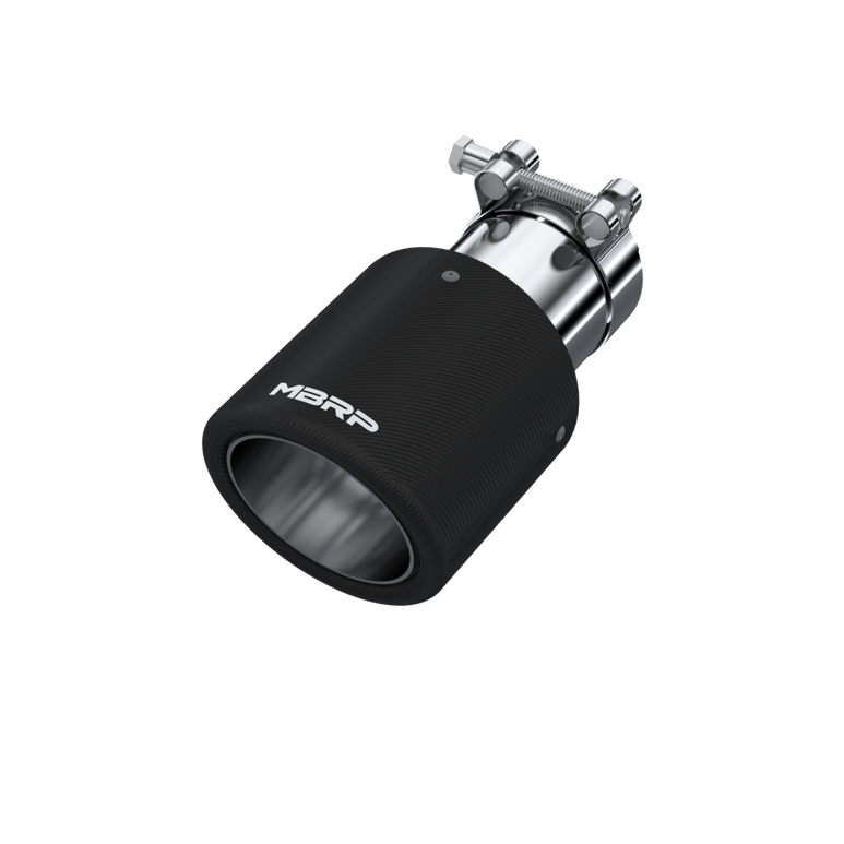 Image of MBRP Exhaust Tip 4 Inch O.D. Dual Wall Angled 2.5 Inch Inlet 7.7 Inch Length Carbon Fiber T5123CF