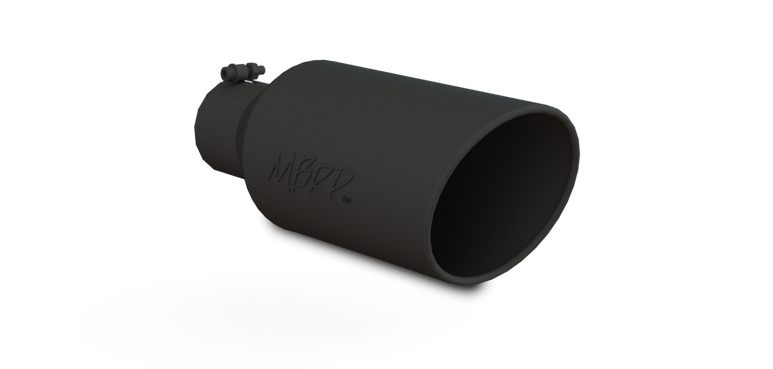 Image of MBRP Exhaust Tip 7 Inch O.D. Rolled End 4 Inch Inlet 18 Inch Length Black Coated T5126BLK