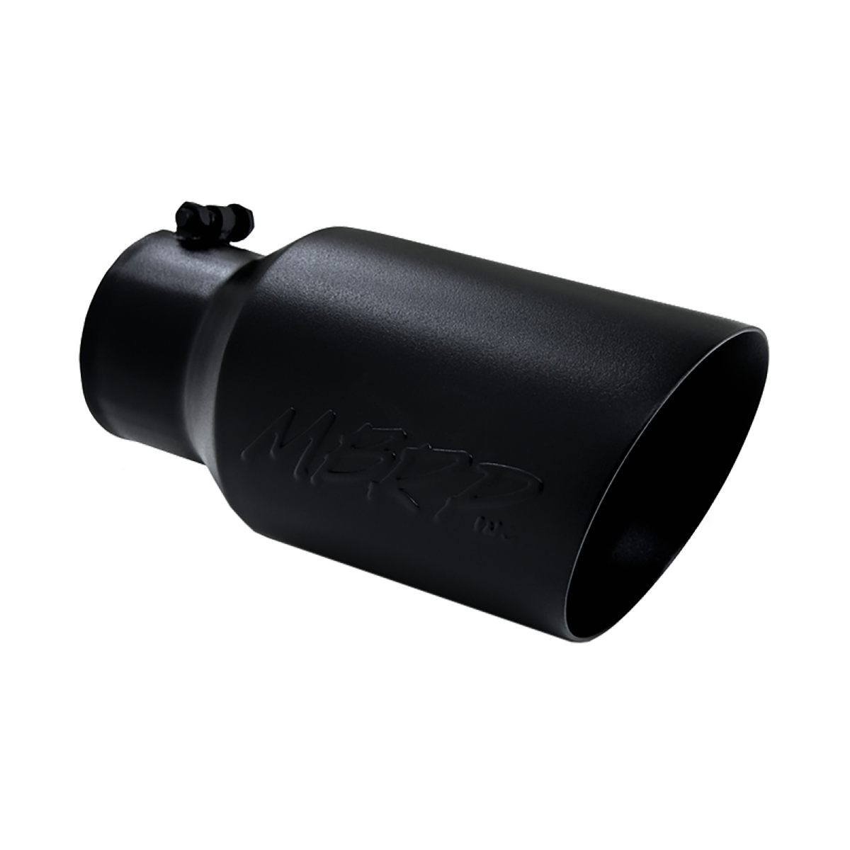 Image of MBRP Black Coated Exhaust Tail Pipe Tip 6 Inch OD Dual Wall Angled 4 Inch Inlet 12 Inch Length T5072BLK