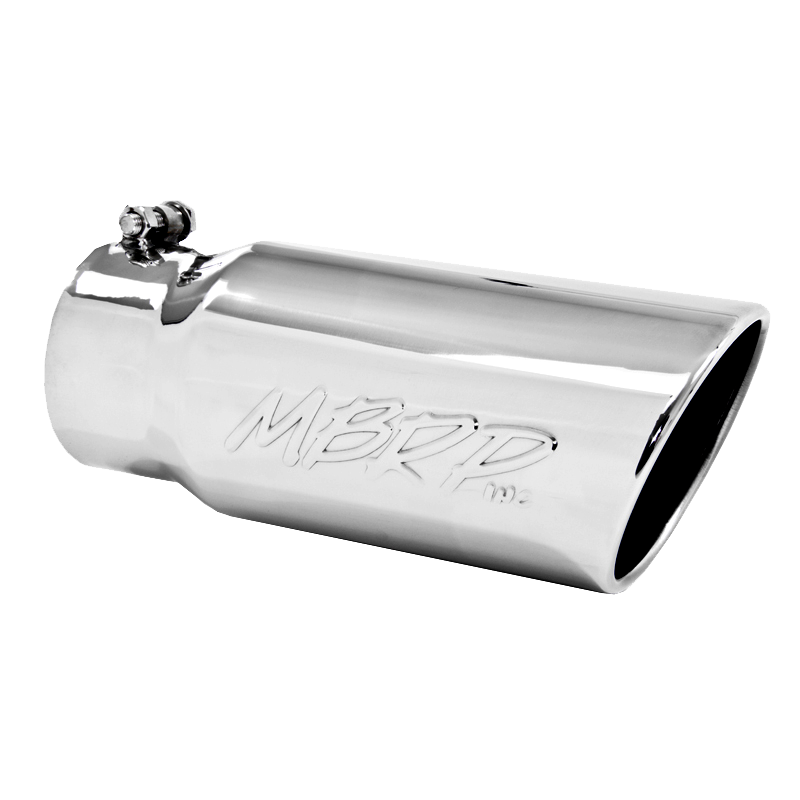 Image of MBRP Exhaust Tail Pipe Tip 5 Inch O.D. Angled Rolled End 4 Inch Inlet 12 Inch Length T304 Stainless Steel T5051